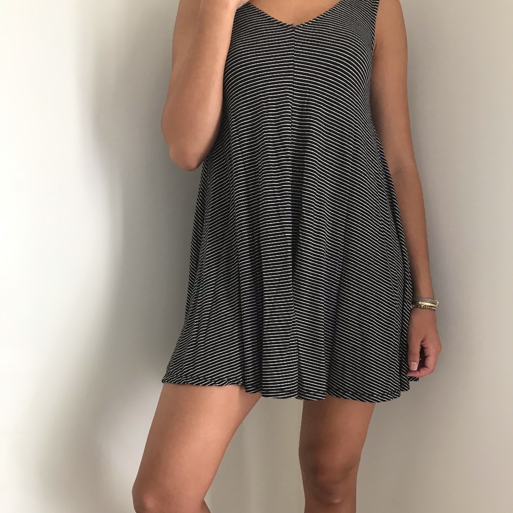American Eagle Black and White Striped Mini Dress